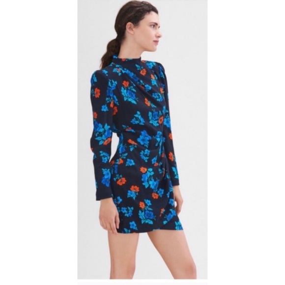 RARE MAJE Ripita Ruched Floral Long Sleeve Dress - Picture 5 of 16